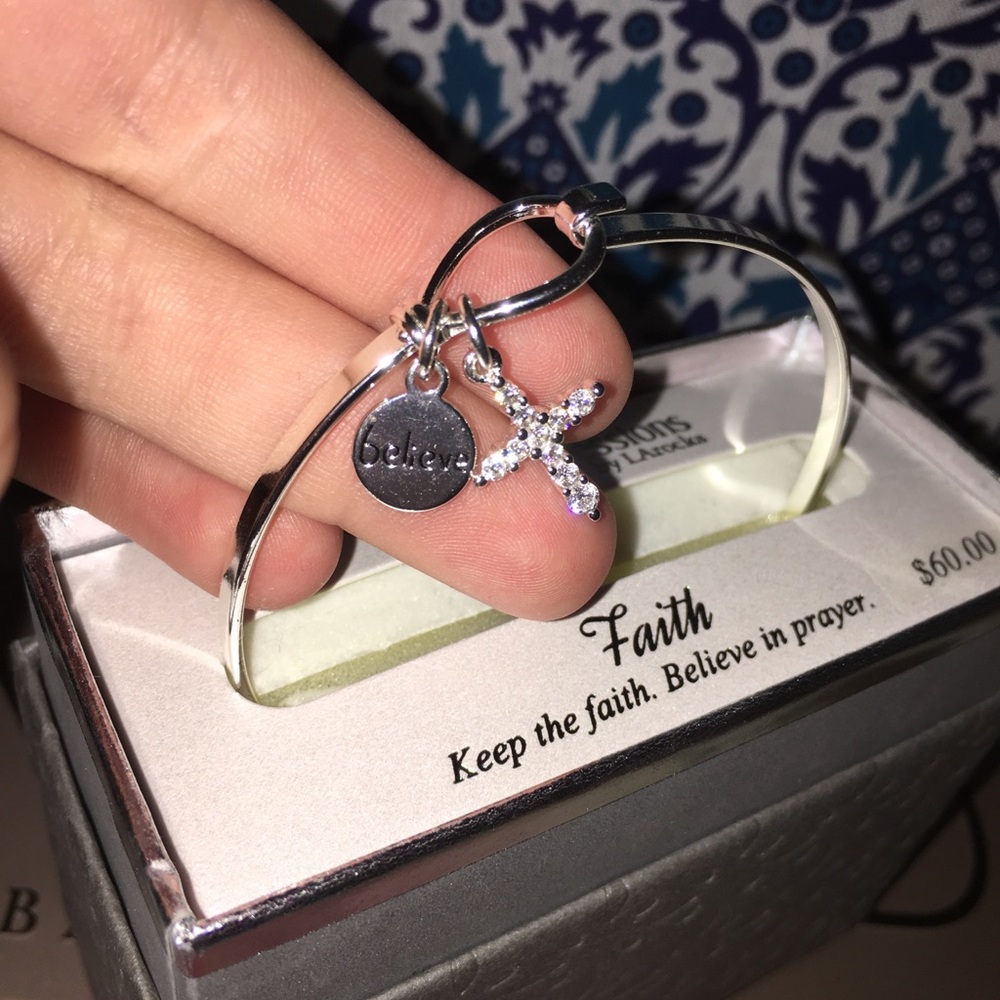 Brand new bracelet cuff with cross dangle